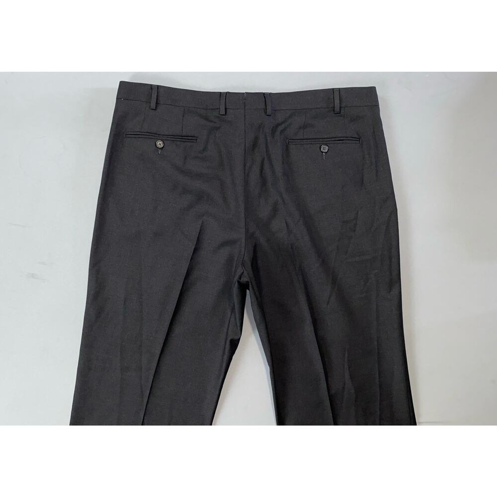 Santorelli Italy Luxury Serge Romeo Flat Front Wool Dress Pants Charcoal 40X29.5 - Picture 10 of 11
